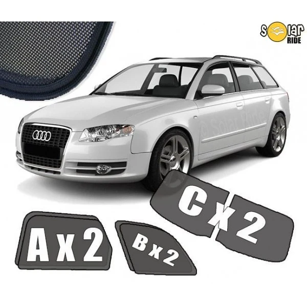 Solskjerm Audi A4 B7 Avant (2004-2008) (6 stk)