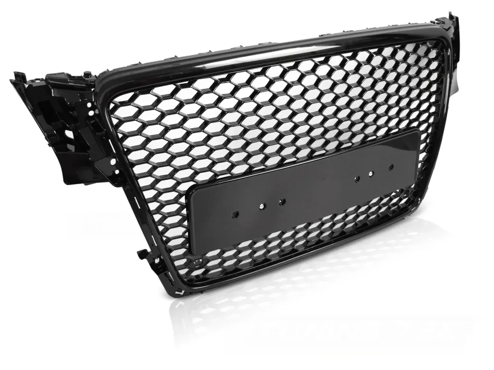 Grill Audi A4 B8 (2008–2011) Sport Glossy Svart med PDC - GRAU97