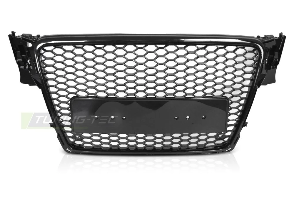 Grill Audi A4 B8 (2008–2011) Sport Glossy Svart med PDC - GRAU97