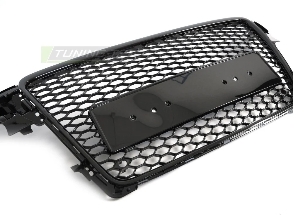 Grill Audi A4 B8 (2008–2011) Sport Glossy Svart med PDC - GRAU97