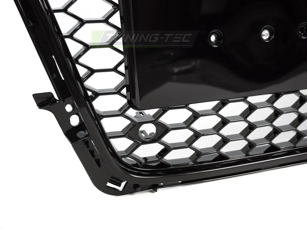 Grill Audi A4 B8 (2008–2011) Sport Glossy Svart med PDC - GRAU97
