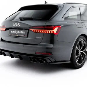 Diffusor til Audi A6 C8 / C8 Facelift Sedan/Avant med falske eksosutblås
