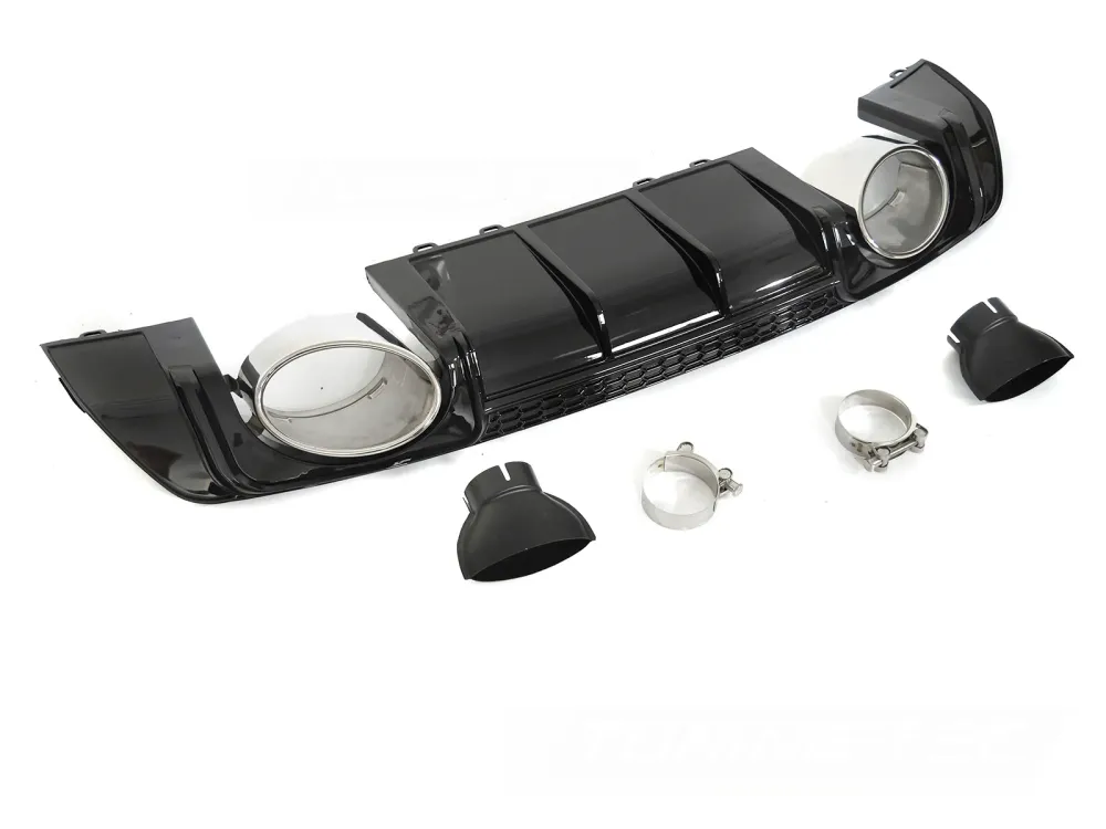 Diffusor Audi TT 8S 14-18 Twin Outlet Glossy Black Sport Style ZTAU29