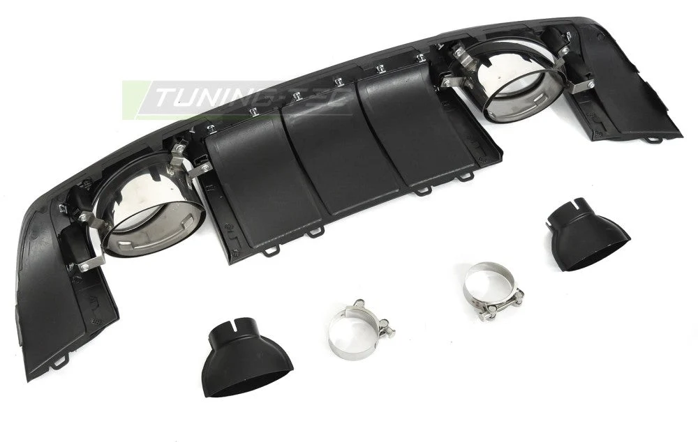 Diffusor Audi TT 8S 14-18 Twin Outlet Glossy Black Sport Style ZTAU29