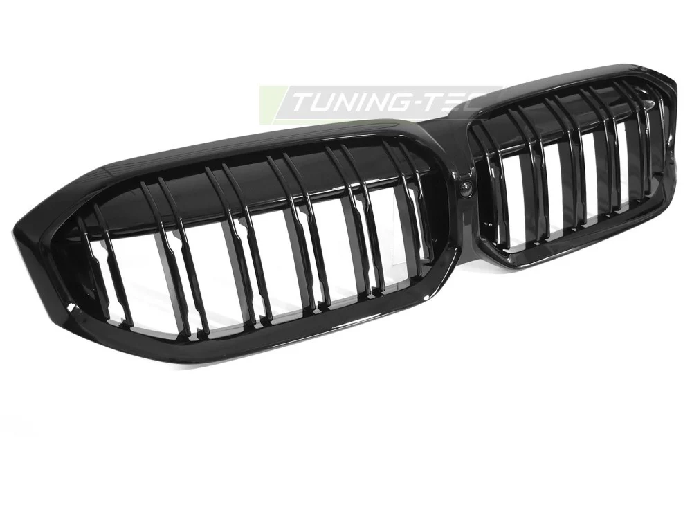 Grill BMW 3-serie G20 Sedan 2018- Blank Svart Dobbelt Stav Sport - GRBMK3