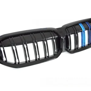 Grill BMW 3-serie G20 Sedan LCI 2022- Blank Svart Tri-Colour Double Bar - GRBMK5