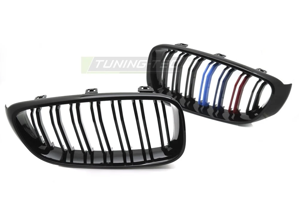 Grill BMW 3 Gran Turismo F34 2013-2017 Glossy Sort Tri-Colour Dobbel Pinne - GRBMR4