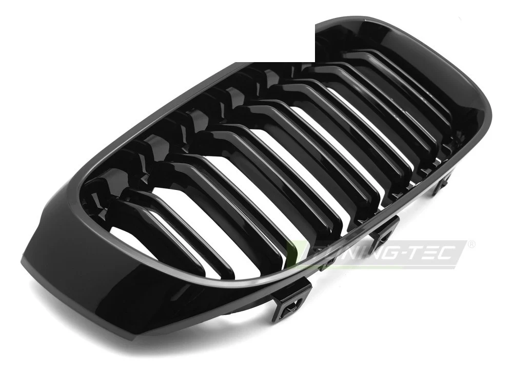 Grill BMW 3 Gran Turismo F34 2013-2017 Blank Svart Dobbel Bar - GRBMR2
