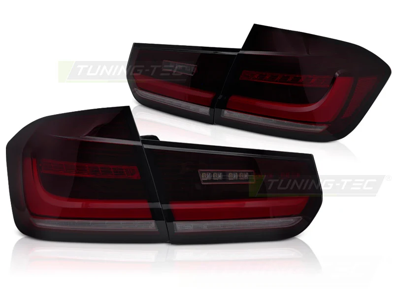 Baklykter BMW 3-Serie F30 (2011–2018) LED Bar Sekvensiell Rød Tonet - LDBMJ9