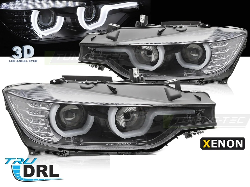 Frontlykter BMW 3-Serie F30/F31 (2011–2015) U-Type HID Svart - LPBML8