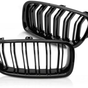 Grill BMW 3 Serie F30/F31 11-18 - Sport Dobbel Bar Blank Svart