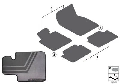 Gulvmatter Bmw 3 (F30/F31) / M3 (F80) – Textil - Gummi | BMW OEM
