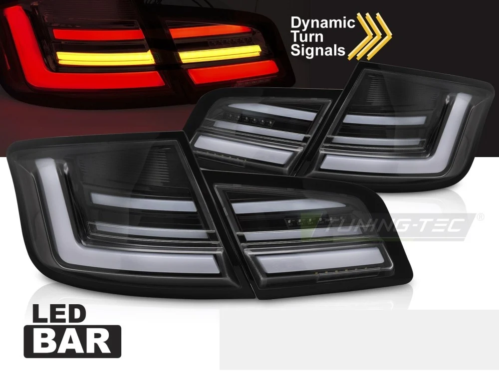 Baklykter BMW 5-serie F10 2010-2013 LED Sekvensiell Glossy Svart - LDBMP0