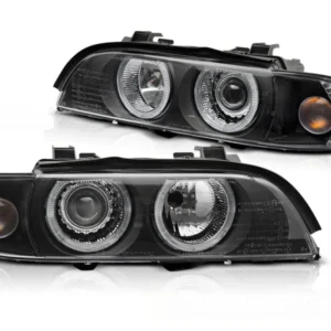 Frontlykter BMW 5-Serie E39 LCI 00-03 - Angel Eyes Svart Xenon
