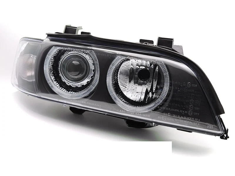 Frontlykter BMW 5-Serie E39 LCI 00-03 - Angel Eyes Svart Xenon