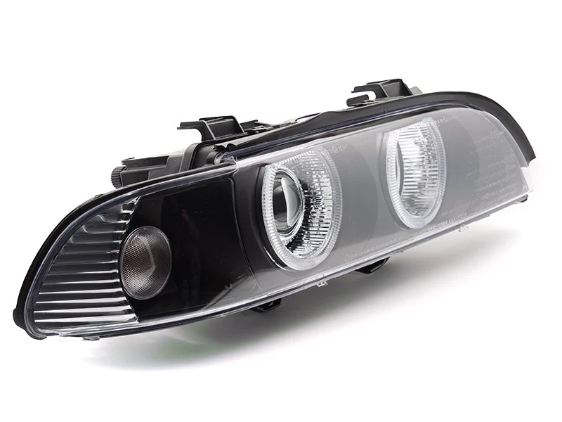 Frontlykter BMW 5-Serie E39 LCI 00-03 - Angel Eyes Svart Xenon