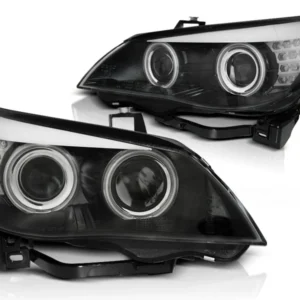 Frontlykter BMW 5-Serie E60/E61 (2003–2004) CCFL Angel Eyes Svart D2S - LPBMO9
