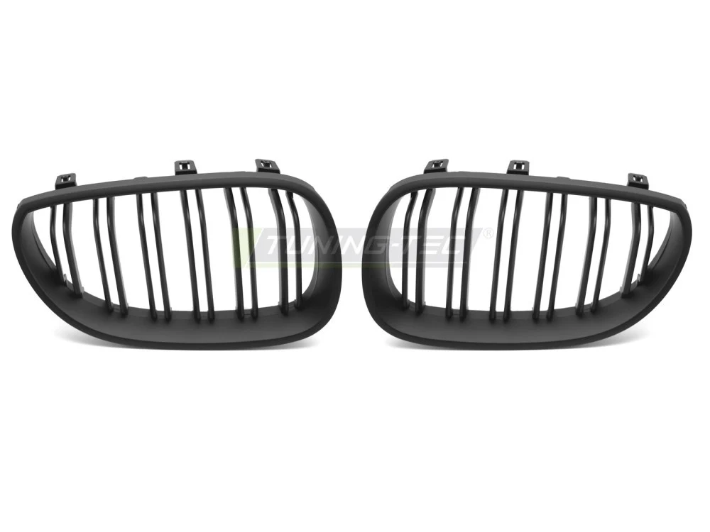 Grill BMW 5 Serie E60/E61 03-10 - Matt Svart Double Bar Sport