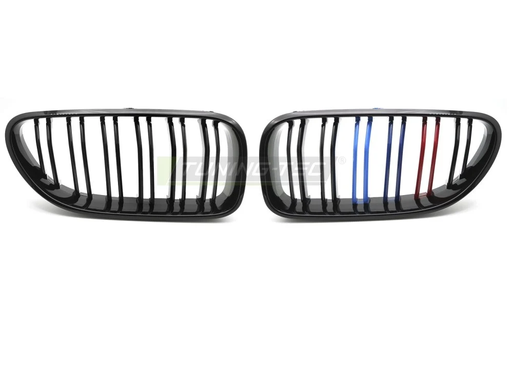 Grill BMW 6-Serie F12/F13 11-18 - Sport Glossy Black Tri-Colour Double Bar