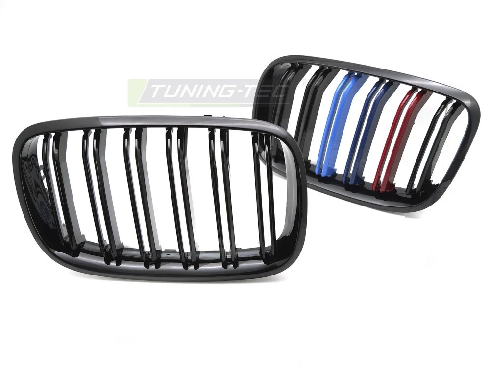 Grill BMW X6 E71 08-14 - Sport Tri-Colour Double Bar Glossy Black