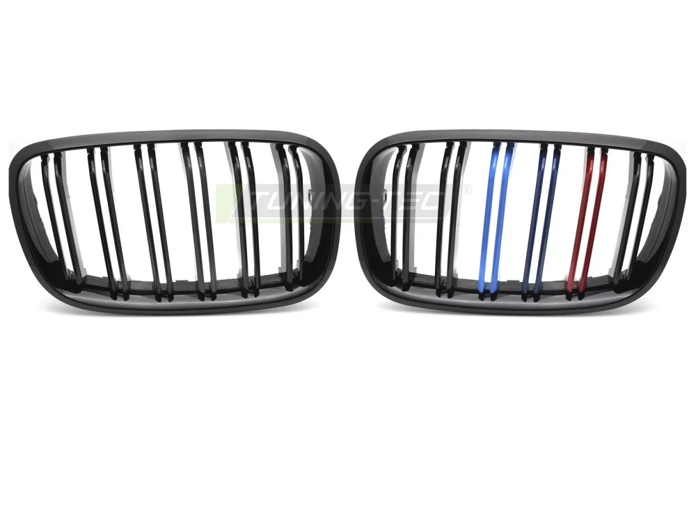 Grill BMW X6 E71 08-14 - Sport Tri-Colour Double Bar Glossy Black