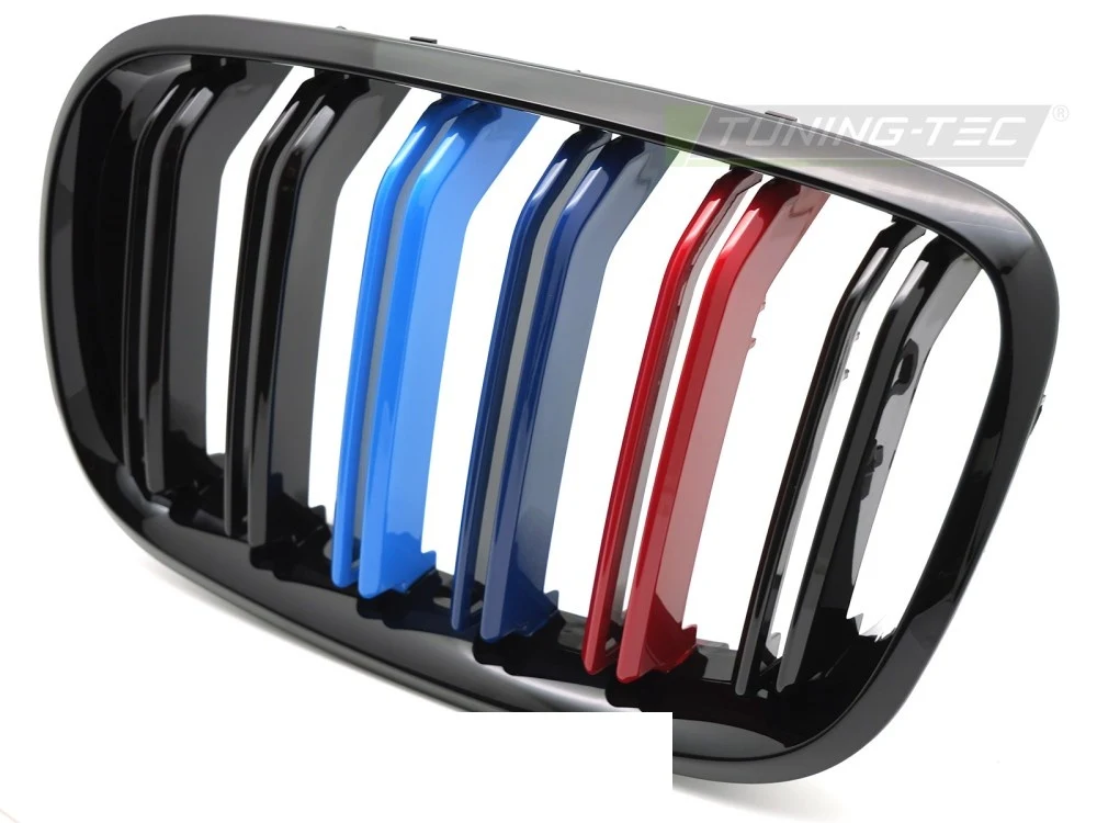 Grill BMW X6 E71 08-14 - Sport Tri-Colour Double Bar Glossy Black
