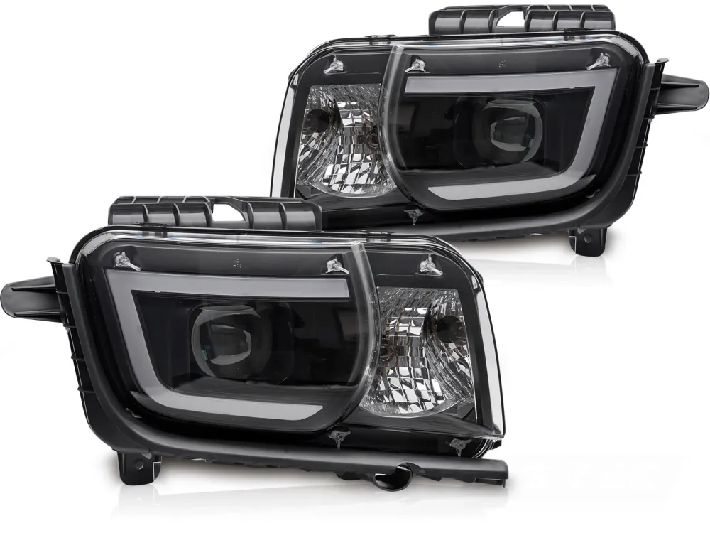 Frontlykter Chevrolet Camaro (2009–2013) Tube Light Svart - LPCT19