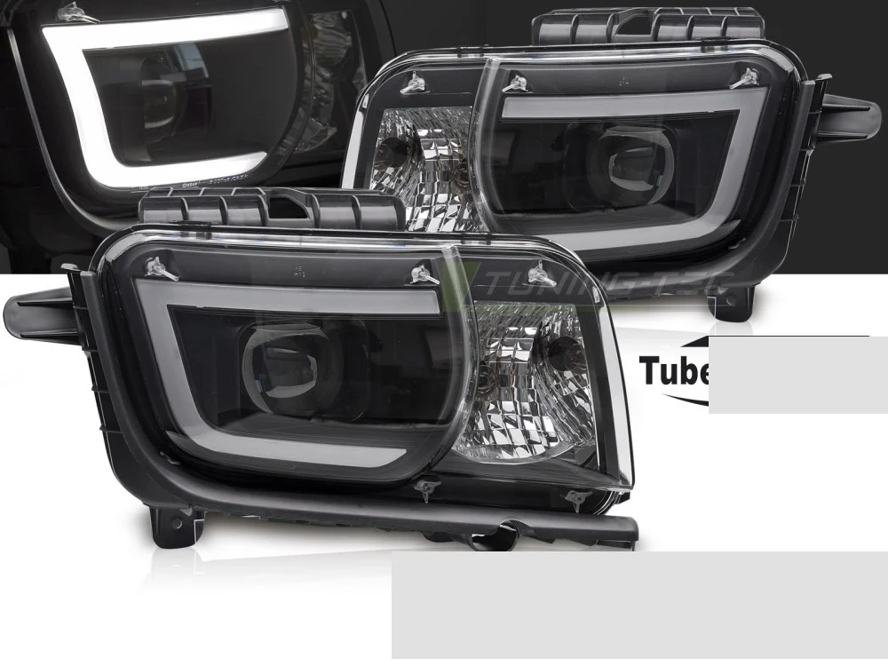 Frontlykter Chevrolet Camaro (2009–2013) Tube Light Svart - LPCT19