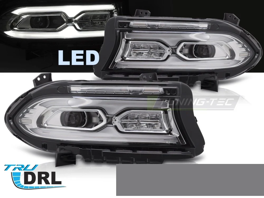 Frontlykter Dodge Charger (2014–2023) Full LED Krom - LPDO44
