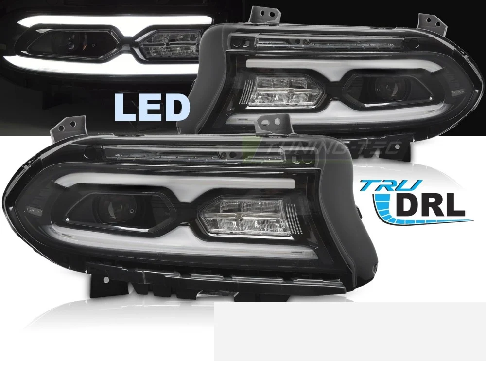 Frontlykter Dodge Charger (2014–2023) Full LED Svart - LPDO45