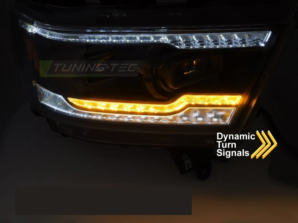 Frontlykter Dodge Ram (2019–2022) Full LED Svart - LPDO47