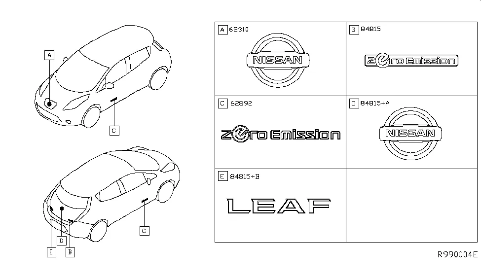 Emblem Nissan Leaf I (ZE0) / Nissan e-NV200 2014 - 2021 | Nissan Motor Company