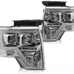 Frontlykter Ford F150 MK12 (2008–2014) Tube Light Krom - LPFOB1