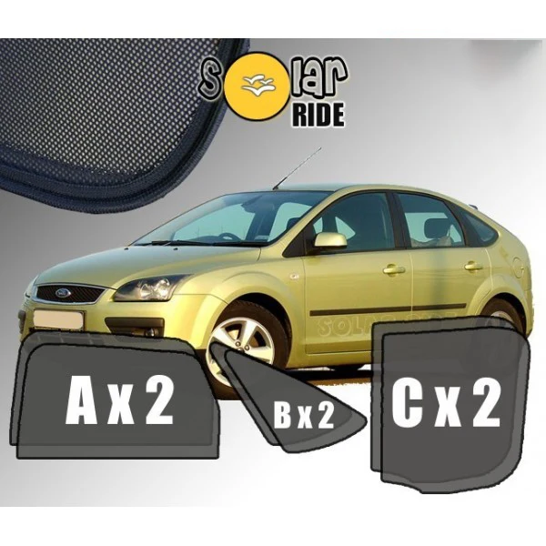 Solskjerm Ford Focus 5-DØRS II (2004-2011) (6 stk)