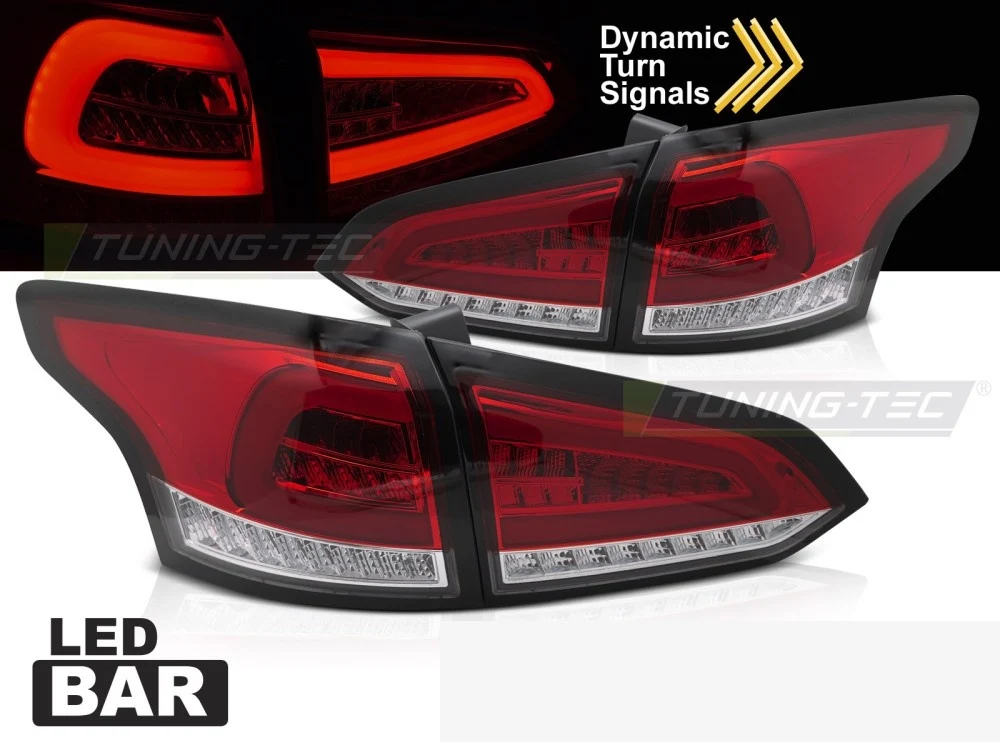 Baklykter Ford Focus MK3 Stasjonsvogn (2011–2018) LED Sekvensiell Rød/Hvit - LDFO81
