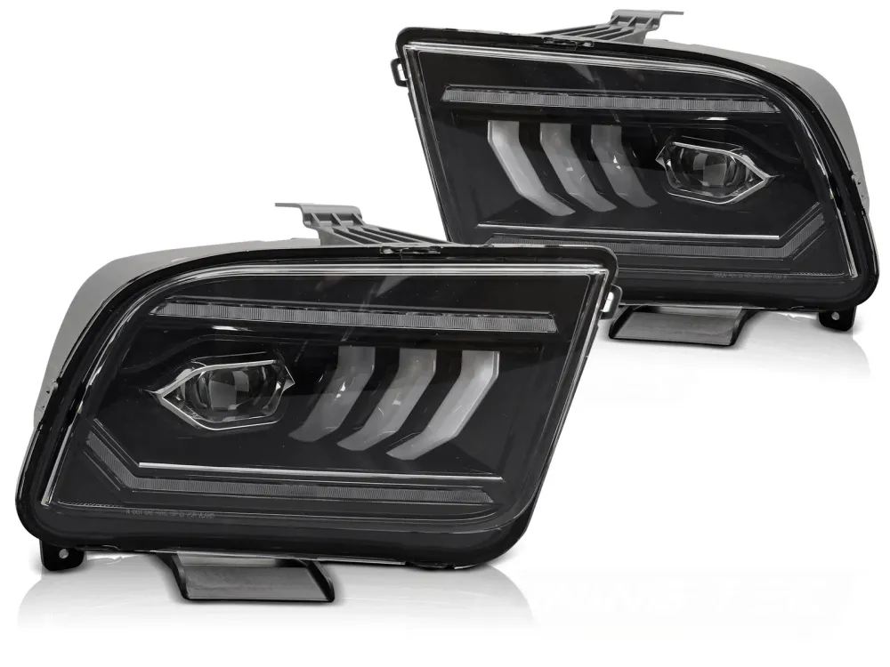 Frontlykter Ford Mustang (2004–2009) Tube LED Svart - LPFO99