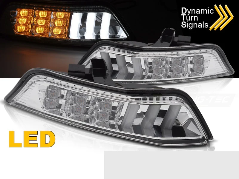 Frontblinklys Ford Mustang (2015–2017) Krom Sekvensiell LED - KPFO04