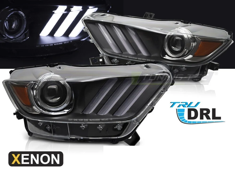 Frontlykter Ford Mustang (2014–2017) Xenon LED Svart - LPFOC8