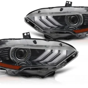 Frontlykter Ford Mustang (2018–2021) LED DRL Svart - LPFO95