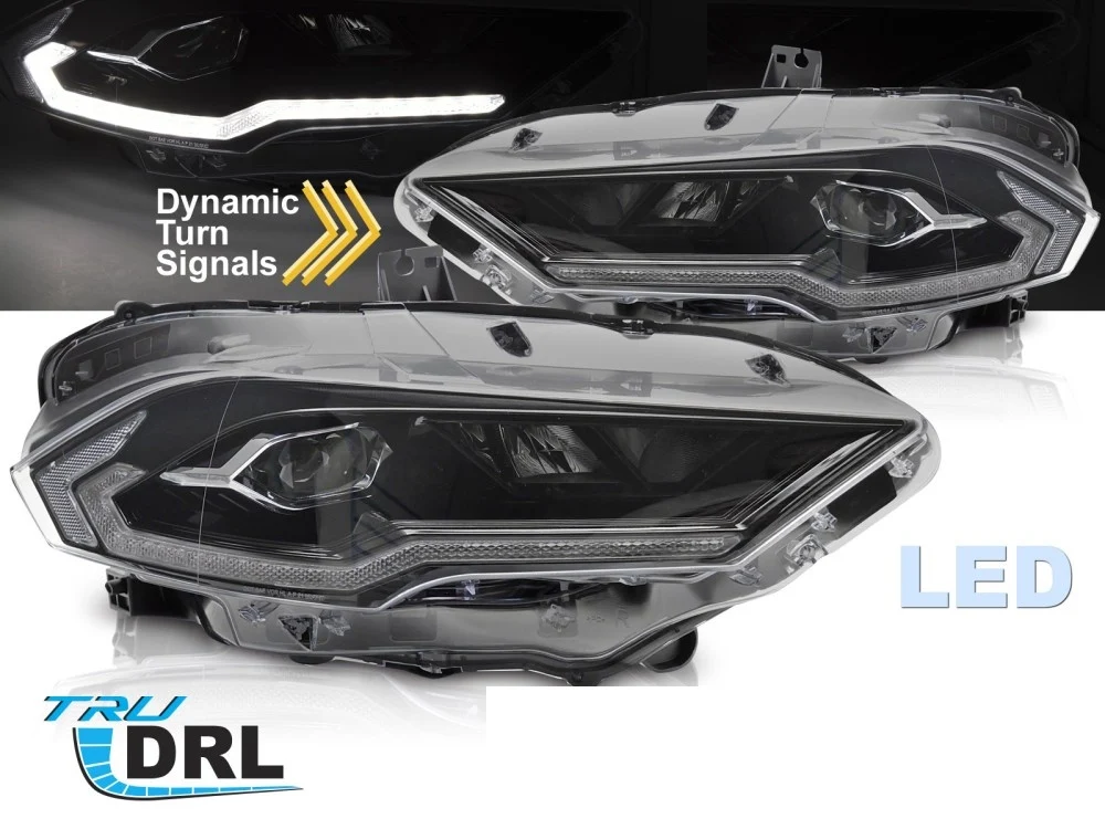 Frontlykter Ford Mustang (2018–2021) LED Svart - LPFO97