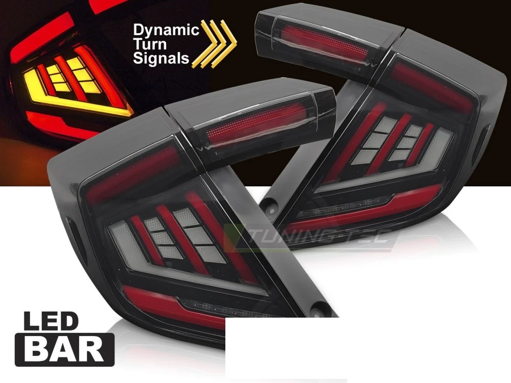 Baklykter Honda Civic X Hatchback (2016–2021) LED Smoke - LDHO13