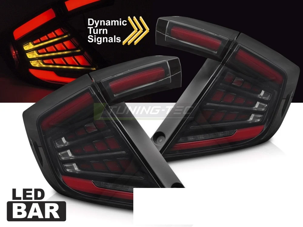 Baklykter Honda Civic X Hatchback (2016–2021) LED Smoke - LDHO12