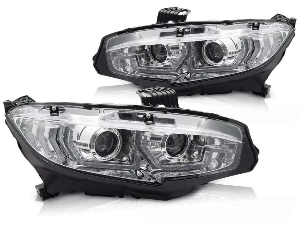 Frontlykter Honda Civic X (2016–2021) Krom DRL Sekvensiell - LPHO33