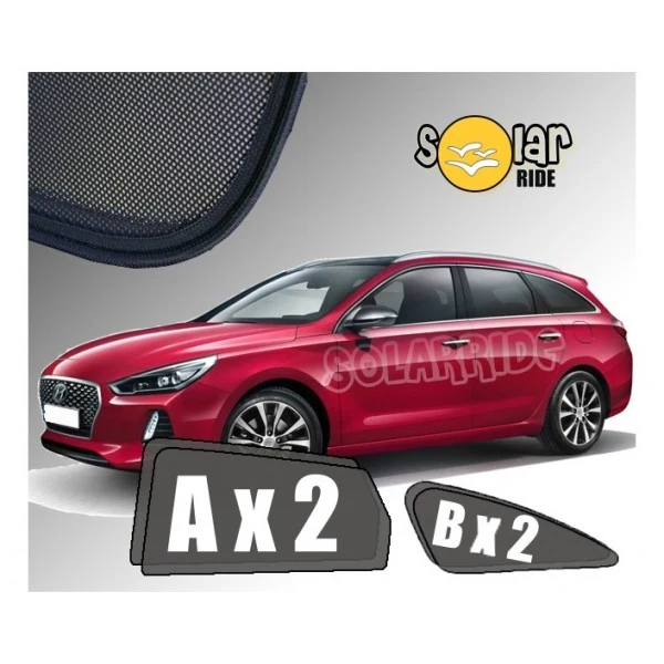 Solskjerm Hyundai i30 Wagon III (2017-) (4 stk)