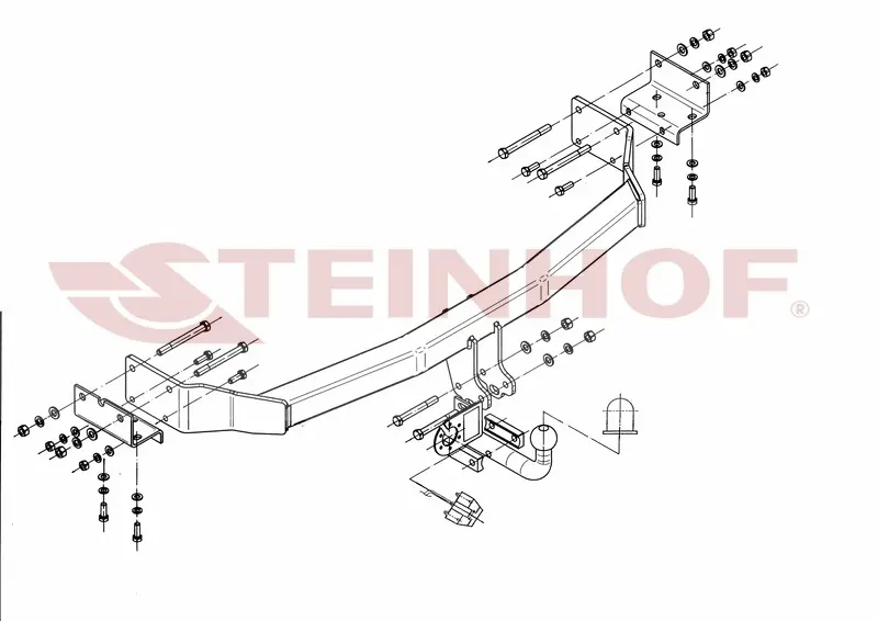 Tilhengerfeste Hyundai Santa Fe II (2006-2012) – fastmontert | Steinhof