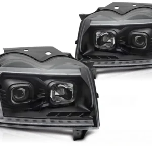 Frontlykter Jeep Grand Cherokee WH (2005–2008) Tube Light Svart - LPCH49