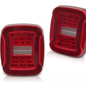 Baklykter Jeep Wrangler YJ/TJ (1991–2006) LED Rød/Hvit - LDCH44