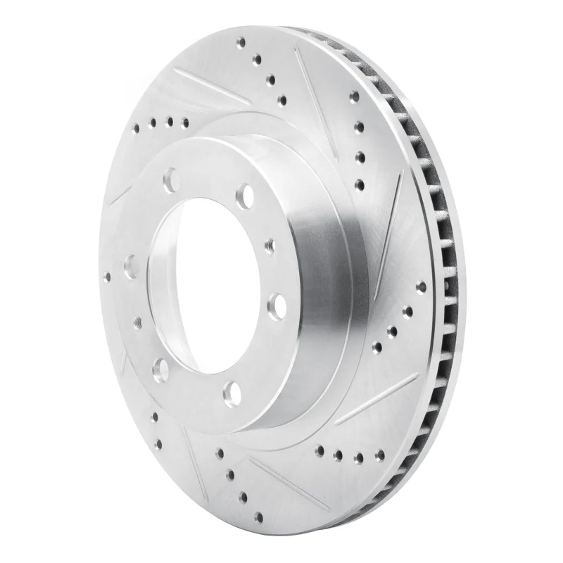 R1 03-23 Toyota FJ Cruiser Front Right Drilled & Slotted Silver Brake Rotor