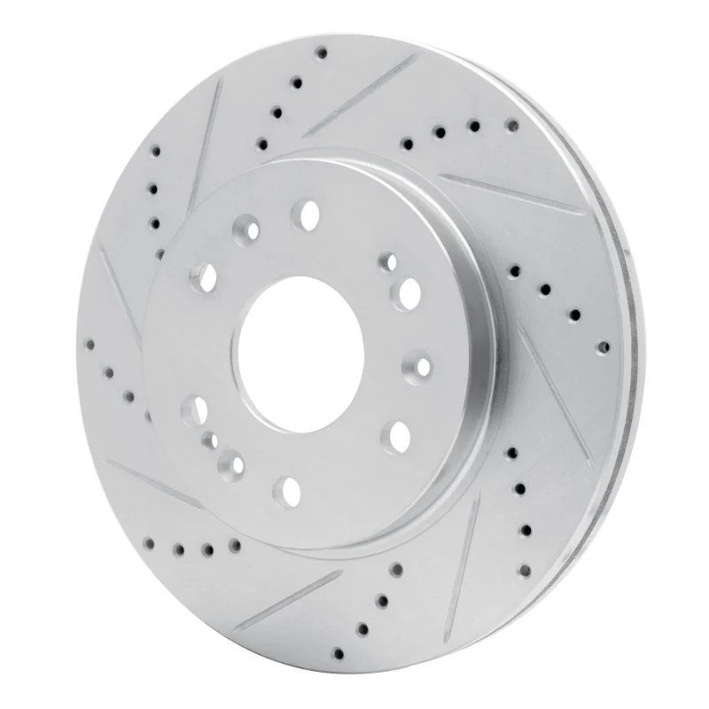 R1 05-19 Chevrolet Silverado 1500 Front Left Drilled & Slotted Silver Brake Rotor