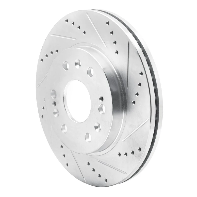 R1 05-19 Chevrolet Silverado 1500 Front Right Drilled & Slotted Silver Brake Rotor